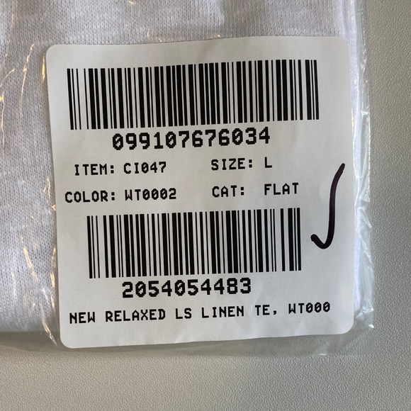 J. Crew New relaxed linen long-sleeve T-shirt Large Classic White Linen Tee - Picture 3 of 7